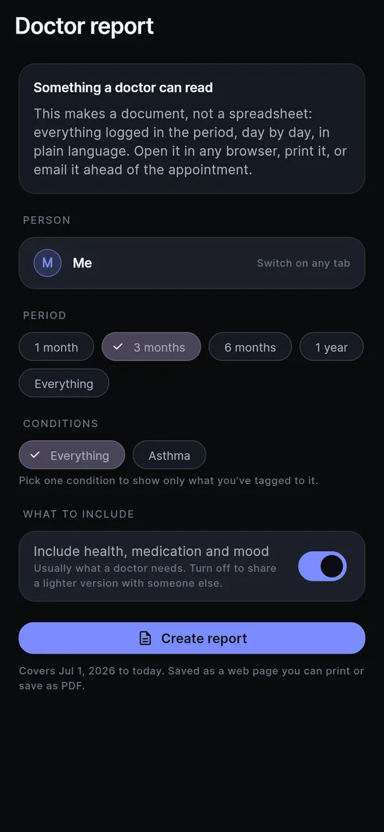 Sayved: A health report for your doctor